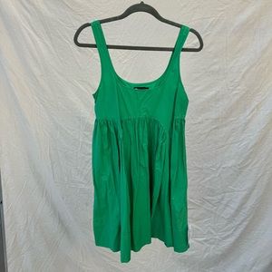 ASOS DESIGN square neck mini smock sundress in bright green